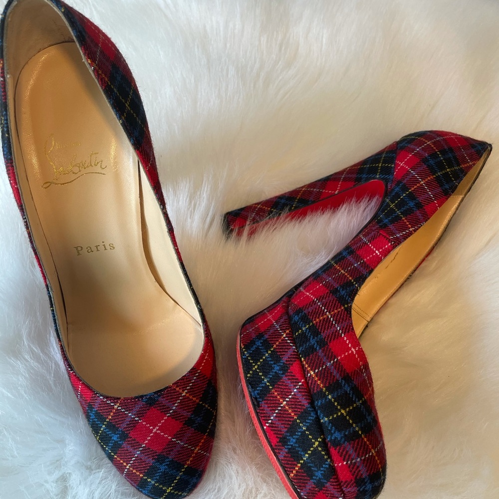 Christian Louboutin Bibi 140 Flannel Plaid